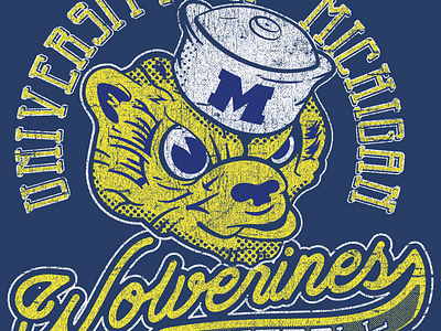 Michigan Wolverines T design distressed football go blue michigan shirt design wolverines