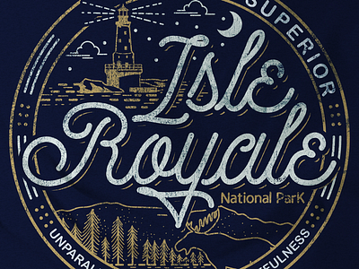 Isle Royale distressed national park t shirt typography