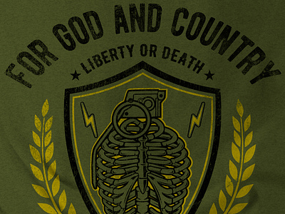 For God & Country distressed illustration military shirtdesign vector