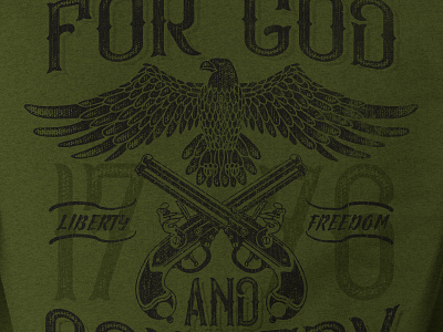 For God and Country branding distressed illustration logo military shirt design vector