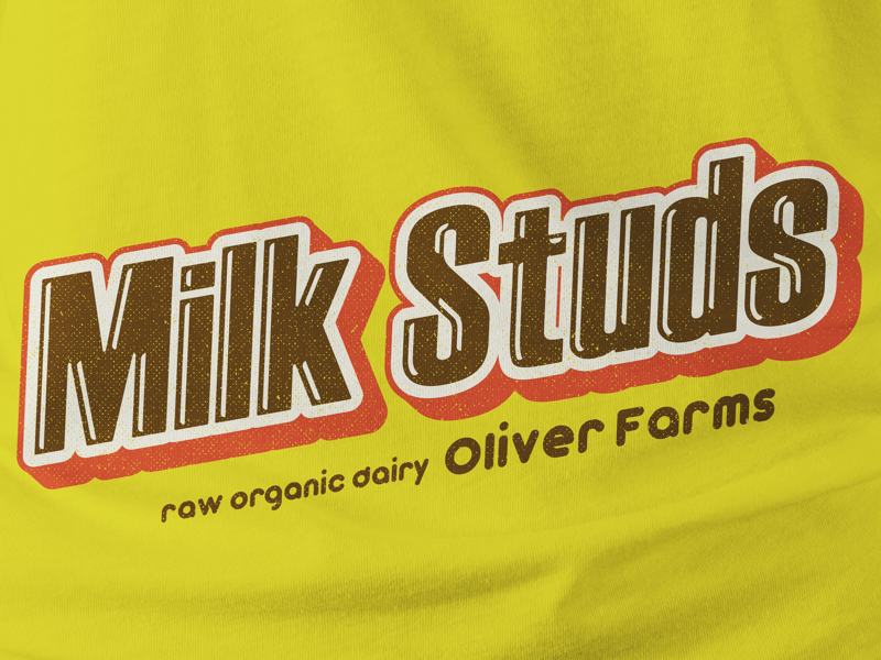 Milk Studs silly pun distressed logo illustration t shirt
