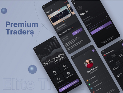 Elite Traders Premium app case study design illustration product design ui des user experience ux design vector