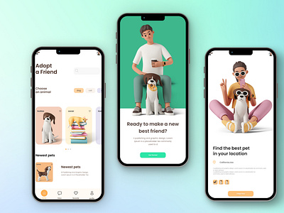 Mobile UI design for pet Shop