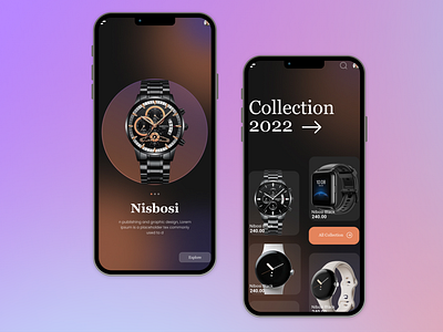 Watch ecommerce app UI design