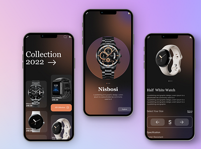 Watch ecommerce app UI design adobe xd design ecommerce figma graphic design interface design landing page design mobile app design ui design ux design web design website ui