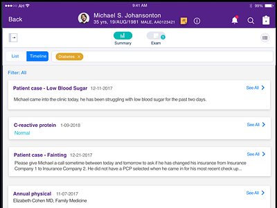 Patient Timeline healthcare mobile