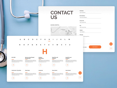 UI + UX Design branding contact form grid design hospital identity interaction design library ui uiux webdesign