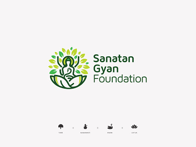 Sanatan Gyan Foundation branding god icon identity illustration logo logodesign monogram vector