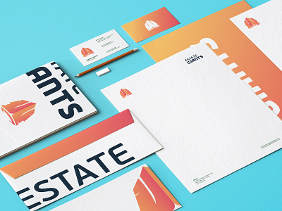 Estate Giants branding design identity logo mockup monogram realestate stationary design