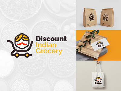 Grocery Package branding cart design discount grocery identity logo logo design monogram package design spice vector