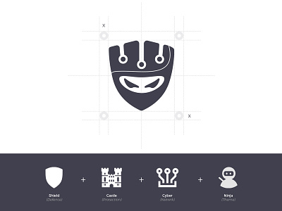 Ninja Monogram Design branding cyber identity logo logo design monogram ninja security shield logo vector