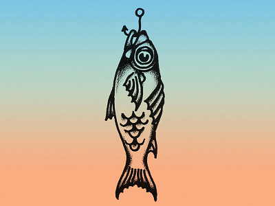 Fish out of water fish illustration