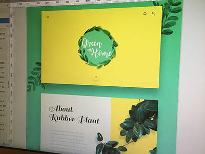 Green Homepage green plant rubber ui ux website yellow