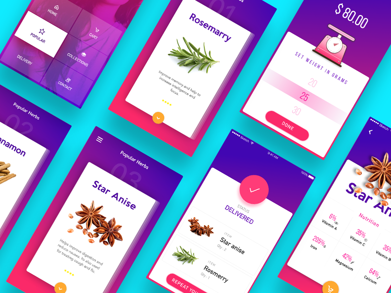 Herbs app by Priyanka on Dribbble