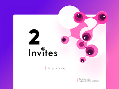 2 x Invitation 2 design invites pink purple ui ux