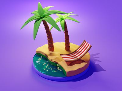 3D Low Poly Beach