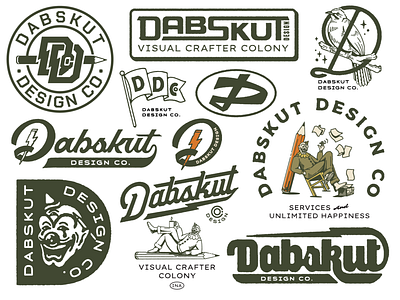 Dabskut Design Co. artwork badge branding company design first shot graphic graphic design handdrawn identity illustration label logo monogram retro tshirt typography vector vintage visual