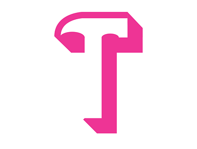 T + Hammer branding flat icon illustration logo logo design vector