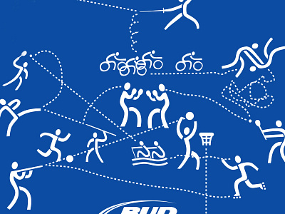 Bud Light Poster Illustration 2 blue bud light illustration poster sports stick figurers