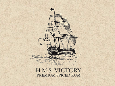 Spiced Rum Logo english hms victory label design logo ship spiced rum