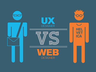 Ux Vs Web Designer flat art infographic ux web design