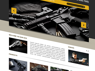 Top Trade black fire arms gray guns web template yellow