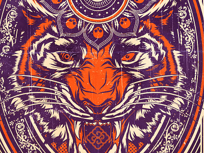 My Soul Roars poster tiger vector vintage
