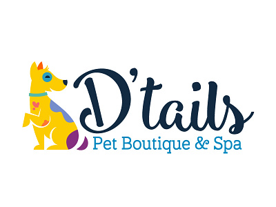 D'Tails Pet boutique and Spa Logo christen designs dog dog groomer groomers logo romero spa