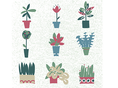 Hand drawn house plants in vector design elements hand drawn house plant plant vector vintage color