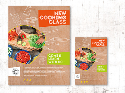 Learn to cook cooking food indesign psd free template valentine