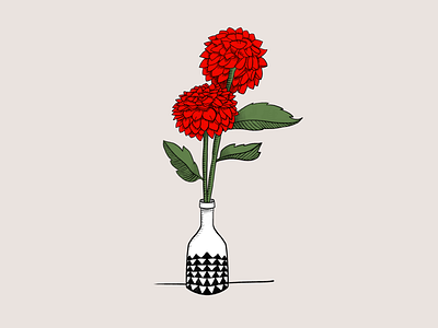 Dos Dahlias art design flowers graphic design illustration illustration digital nature procreate app
