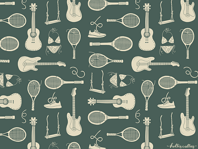 Stringin' & Swingin' graphic design illustration pattern procreate app procreate ilustration repeat pattern sports surface design tennis textile design