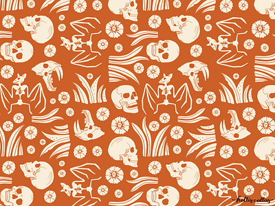 Spooky Skeletons design graphic design illustration pattern procreate app repeat pattern skeleton skeletons surface pattern