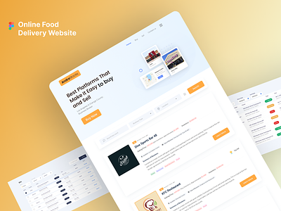 Online Food Delivery Website Design branding design graphic design landing page ui ui design ux web design website design
