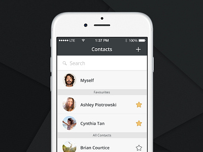 Giftagram UI Design contact contacts design favorites flat gifting ios iphone ui