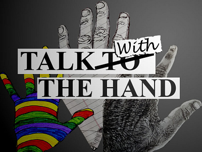 Talk with the hand adobe photoshop charcoal cover design drawing graphic design graphite illustration sketchpen thumbnail wordplay