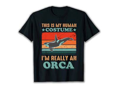 Vintage T-Shirt Design for Orcas lover