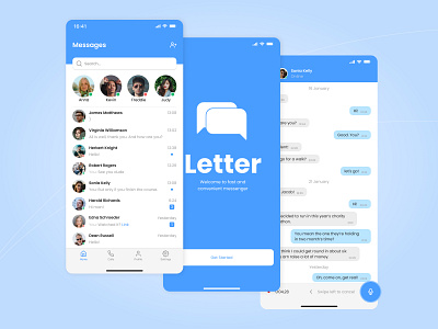 Letter - Messenger App app chat chatting clean design graphic design ios message messaging app messenger minimal mobile mobile chat signal telegram ui ux whatsapp