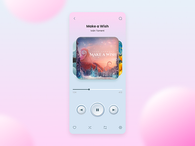 Neumorphic Music Player app app design artist bright calm clean design digital gradient ios iphone light mobile music music app music player neumorphism player song ui
