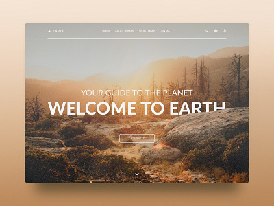 EARTH Website Concept bright calm clean design desktop hero hero screen home home page interface landing page ui ui design welcome page welcome screen