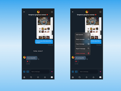 Direct messaging screen design ui ux