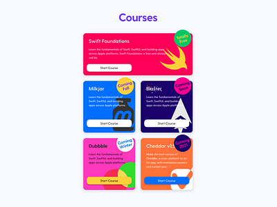 Course Cards blog branding courses ghost theme redesign