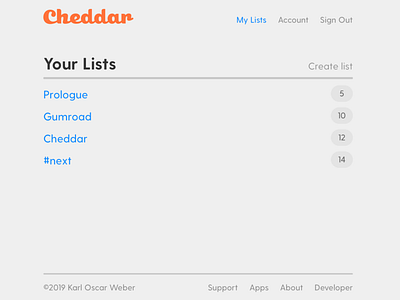 Cheddar Lists