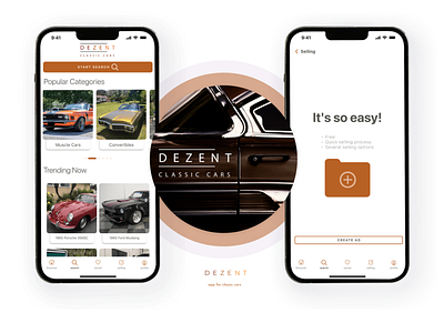 DEZENT app branding car cars case case study classic design ios old sell ui user ux