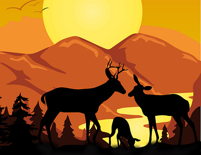 Deer Silhouette_1 @aravindtarugu adobe design digital art digitalart illustration
