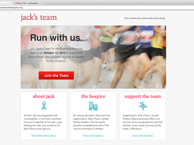 Running Site fundraiser healthcare marathon non profit responsive running website