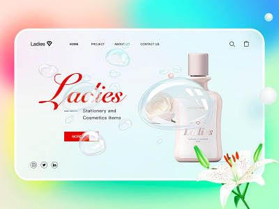 Ladies Women's skin care products landing page green landing page landing page concept logo skin care products ui uidesign web design 应用界面设计