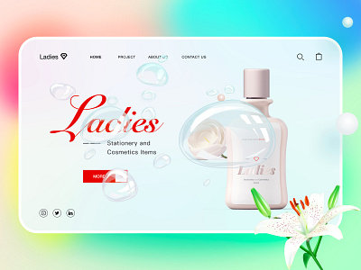 Ladies Women's skin care products landing page