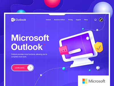 Microsoft Outlook Landing page design