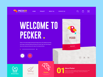Pecker website design illustration purple red ui uiux web design 应用界面设计